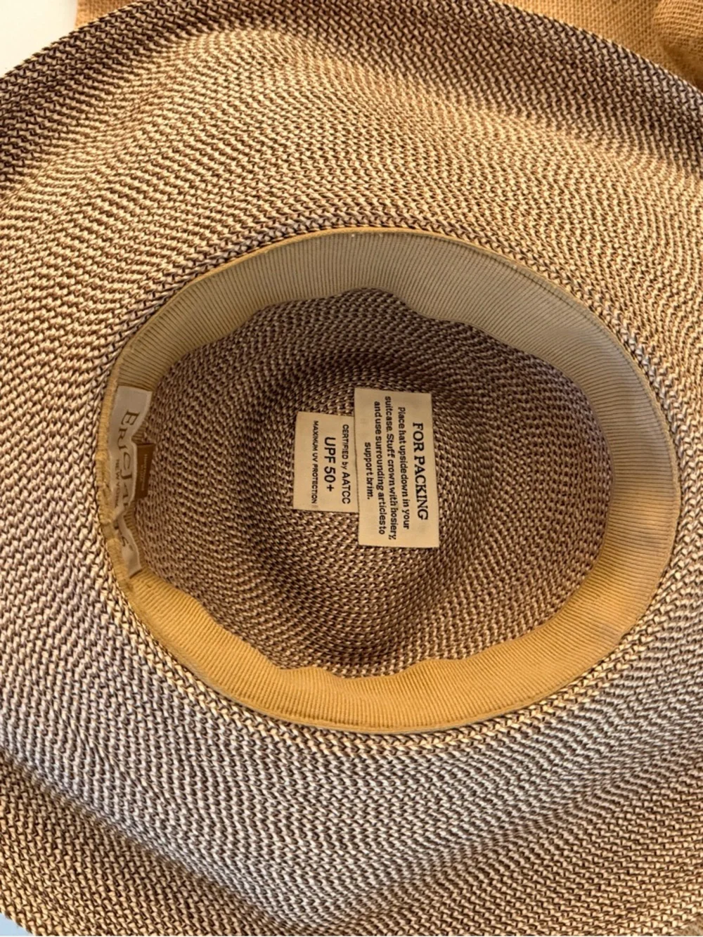 Eric Javits Women's Hampton Squishee Bark Color Full-Coverage Straw Hat GUC ๐ - Picture 4 of 12